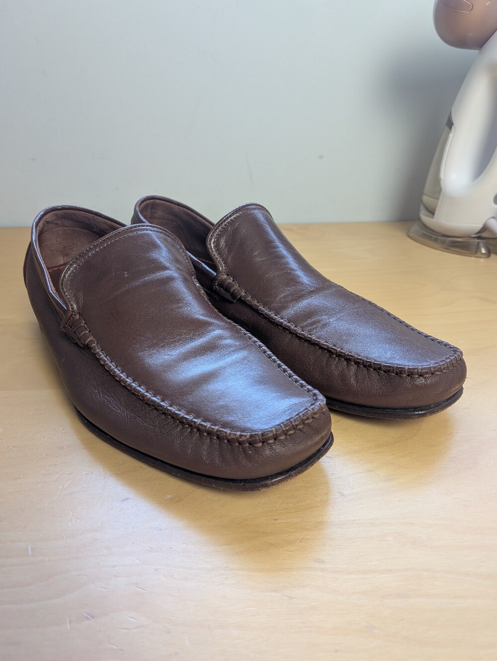 COACH Eric Brown Soft Leather Men Loafer Size 9.5 Made In Italy Classic Quality